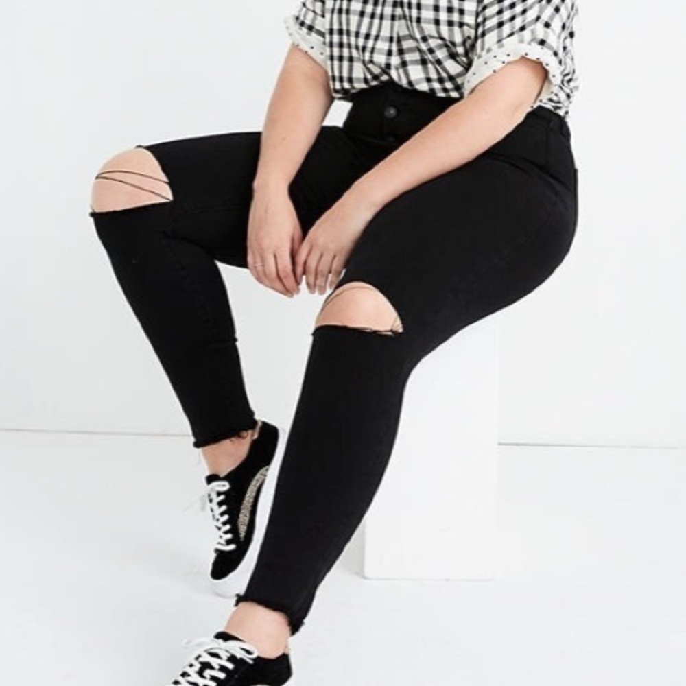 Madewell Black Petite 10" High-Rise Roadtripper Jeans 36P
